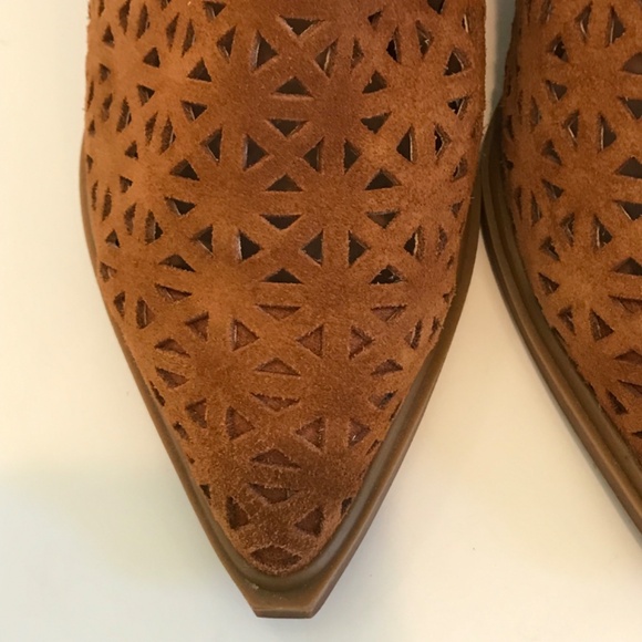 SBICCA Suede Ankle Boots Bohemian Chunky Block Heel Booties Women’s Size 7 - Picture 4 of 16